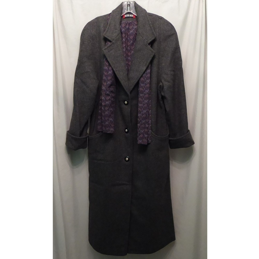 Vintage Alexis Reed Charcoal Gray Wool Coat USA Made 8/10